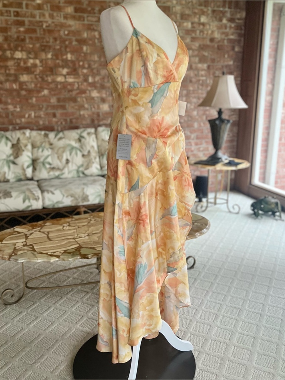 Bardot Kalani Yellow Floral Hi Low Midi Dress 8 NWT Cocktail Party - Picture 13 of 16